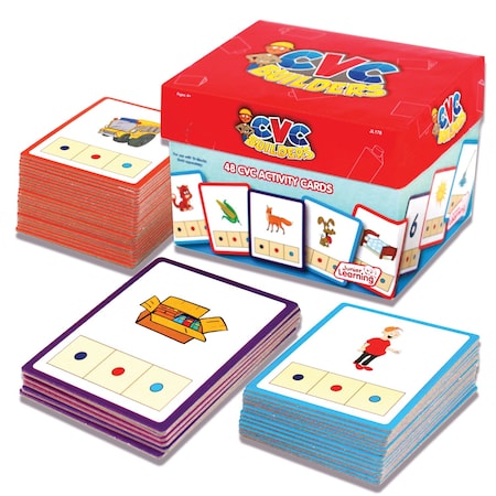 Junior Learning: CVC Word Builders, 48 CVC Activity Cards, Phonemic Awareness, Helps Children to Recognize and Understand Basic Sounds in Words, Self Checking Feature, For Ages 4 and up